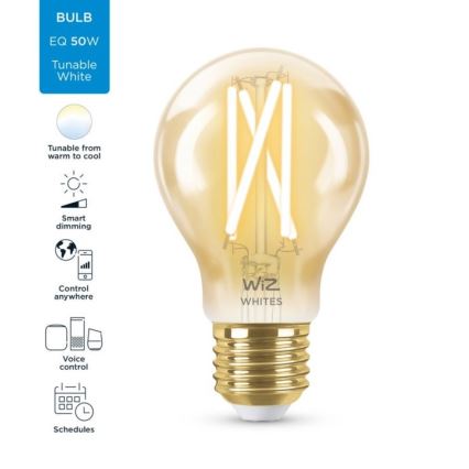 LED Stmívatelná žárovka VINTAGE FILAMENT A60 E27/6,7W/230V 2000-5000K CRI 90 Wi-Fi - WiZ