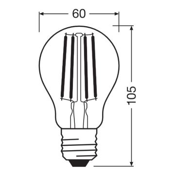 LED Stmívatelná žárovka VINTAGE A60 E27/7W/230V 2700K - Osram