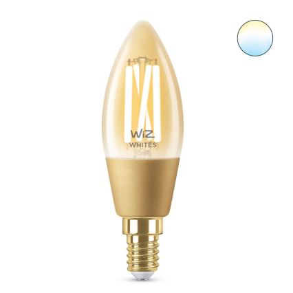 LED Stmívatelná žárovka VINTAGE FILAMENT C35 E14/4,9W/230V 2000-5000K CRI 90 Wi-Fi - WiZ