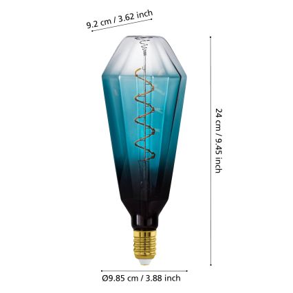 LED Stmívatelná žárovka VINTAGE E27/4W/230V 2000K modrá - Eglo 110235
