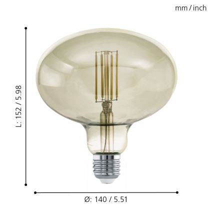 LED Stmívatelná žárovka VINTAGE E27/4W/230V 3000K - Eglo 12599