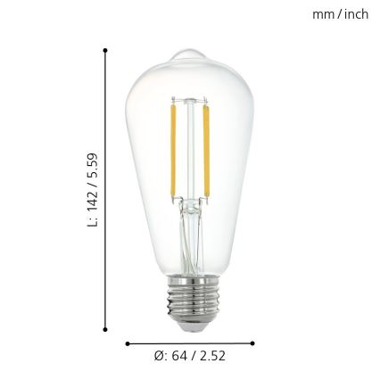 LED Stmívatelná žárovka E27/6W/230V 2700K - Eglo