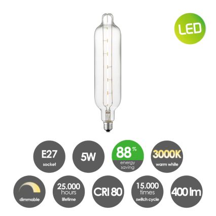 LED Stmívatelná žárovka VINTAGE EDISON E27/5W/230V 3000K