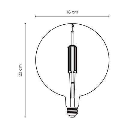 LED Stmívatelná žárovka VINTAGE EDISON G180 E27/4W/230V 3000K