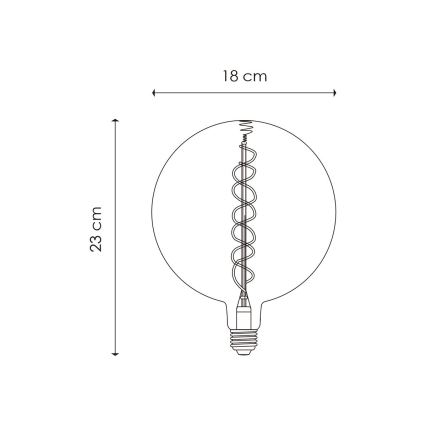 LED Stmívatelná žárovka VINTAGE EDISON G180 E27/6W/230V 1800K