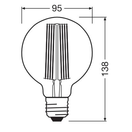 LED Stmívatelná žárovka VINTAGE FILAMENT E27/11W/230V 1800K - Osram