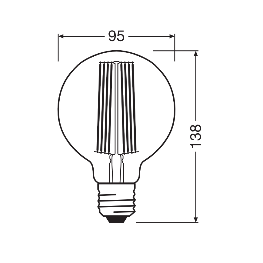 LED Stmívatelná žárovka VINTAGE FILAMENT E27/11W/230V 1800K - Osram