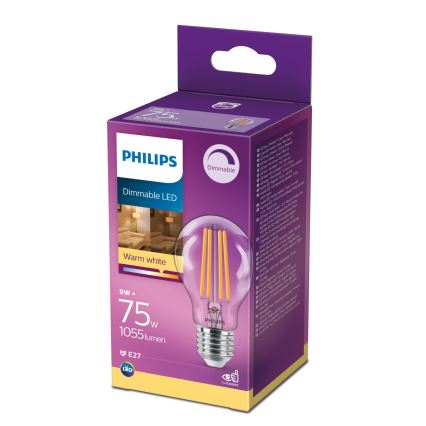 LED Stmívatelná žárovka VINTAGE Philips A60 E27/9W/230V 2700K