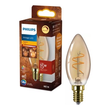 LED Stmívatelná žárovka VINTAGE Philips B35 E14/2,7W/230V 1800K