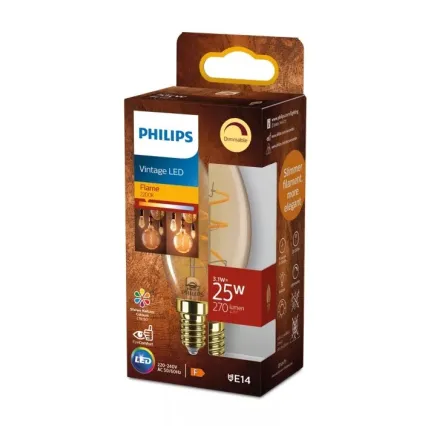 LED Stmívatelná žárovka VINTAGE Philips B35 E14/3,1W/230V 2200K CRI 90
