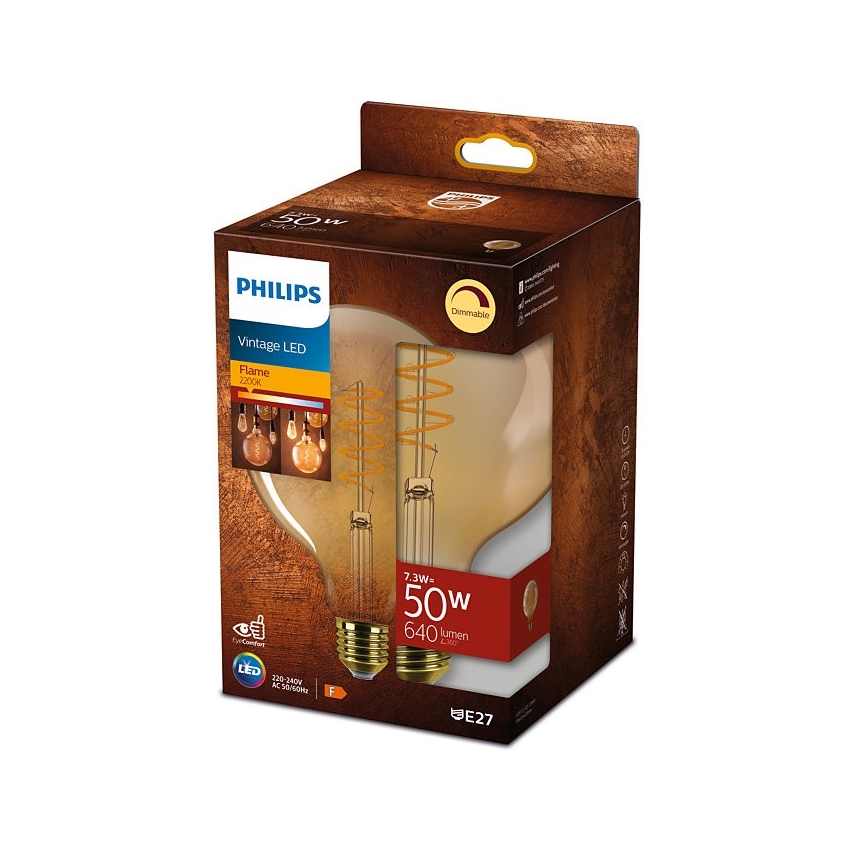 LED Stmívatelná žárovka VINTAGE Philips E27/7,3W/230V 2200K