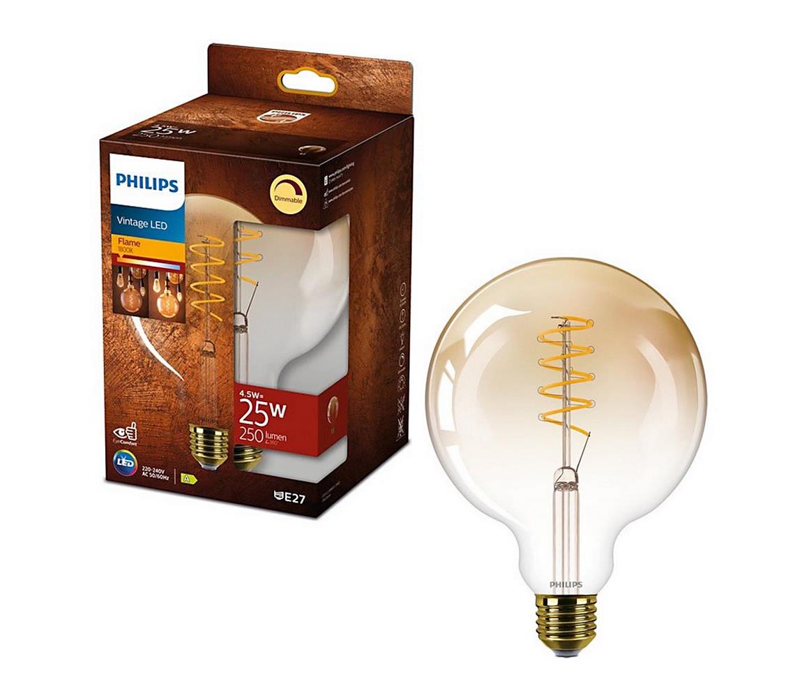 Philips LED Stmívatelná žárovka VINTAGE Philips G120 E27/4,5W/230V 1800K P5046