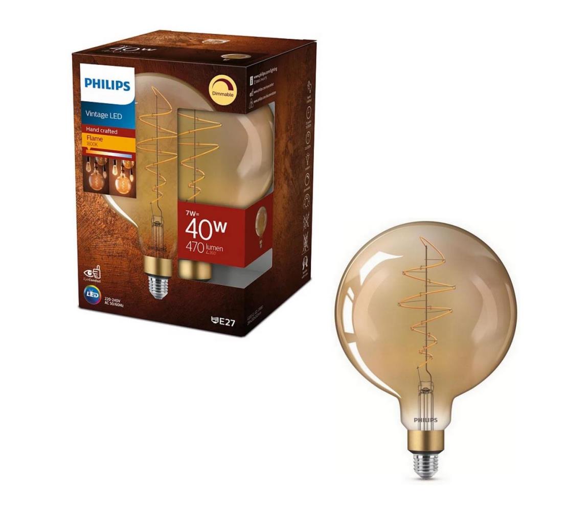 Philips LED Stmívatelná žárovka VINTAGE Philips G200 E27/6,5W/230V 2000K P3390
