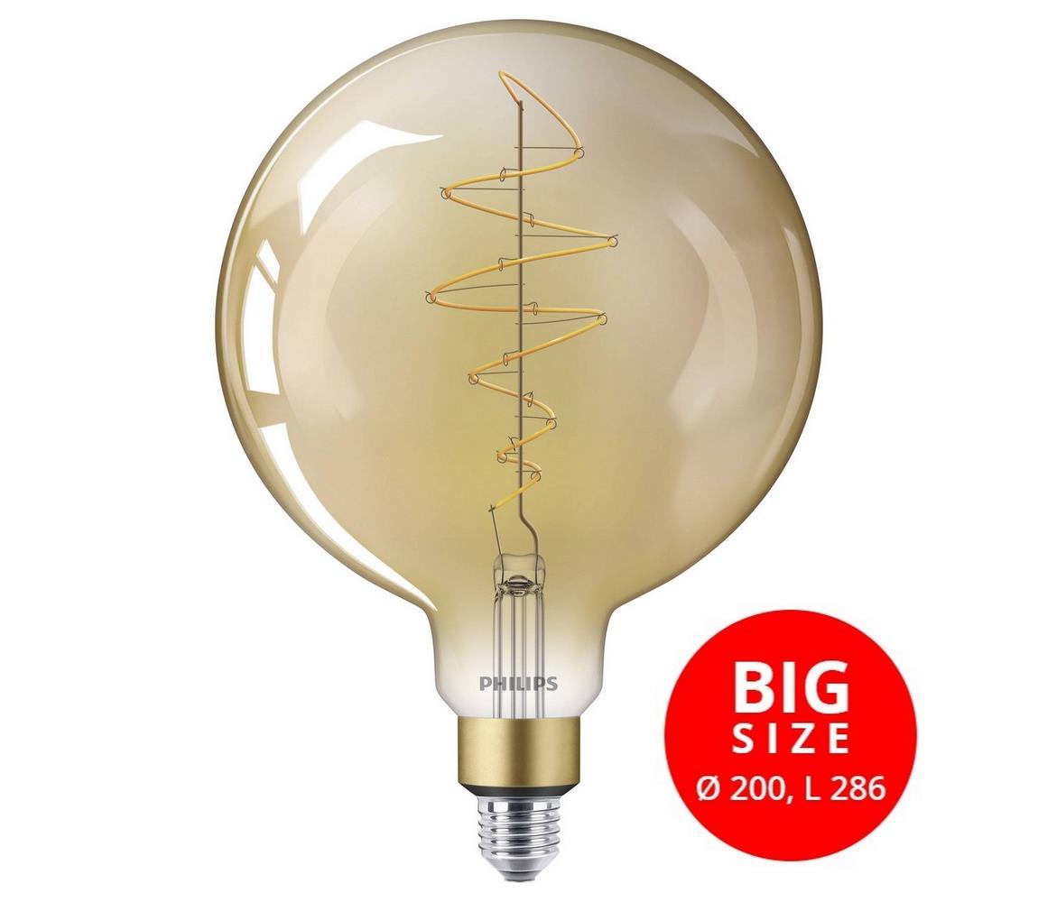 Philips LED Stmívatelná žárovka VINTAGE Philips G200 E27/6,5W/230V 2000K P5449