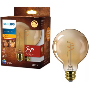 LED Stmívatelná žárovka VINTAGE Philips G95 E27/3,1W/230V 1800K