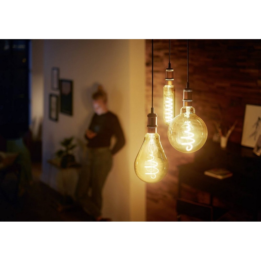 LED Stmívatelná žárovka VINTAGE Philips T65 E27/6,5W/230V 2000K