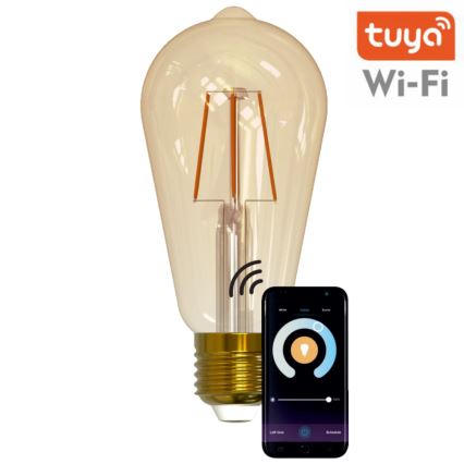 LED Stmívatelná žárovka VINTAGE ST64 E27/5,5W/230V 1800-2700K Wi-Fi Tuya