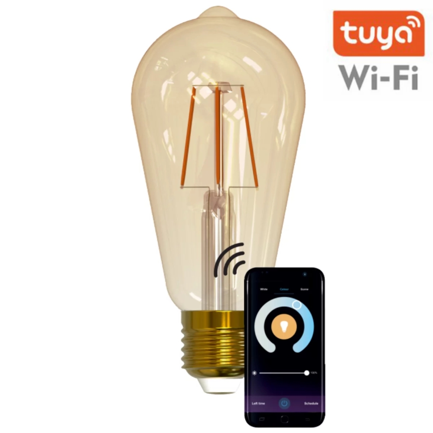 LED Stmívatelná žárovka VINTAGE ST64 E27/5,5W/230V 1800-2700K Wi-Fi Tuya