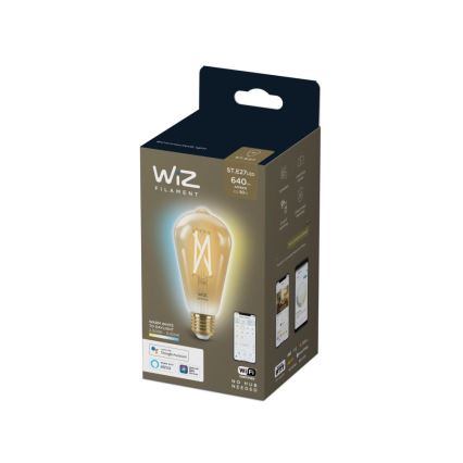 LED Stmívatelná žárovka VINTAGE FILAMENT ST64 E27/7W/230V 2000-5000K CRI 90 Wi-Fi - WiZ