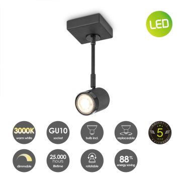 LED Stmívatelné bodové svítidlo MANU 1xGU10/5,8W/230V černá