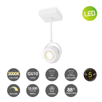 LED Stmívatelné bodové svítidlo NOP 1xGU10/5,8W/230V bílá