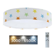 LED Stmívatelné dětské stropní svítidlo SMART GALAXY KIDS LED/24W/230V 3000-6500K hvězdičky pestrobarevná + dálkové ovládání