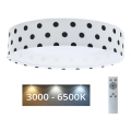 LED Stmívatelné dětské stropní svítidlo SMART GALAXY KIDS LED/24W/230V 3000-6500K puntíky bílá/černá + dálkové ovládání