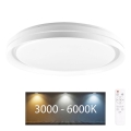LED Stmívatelné koupelnové stropní svítidlo ELIZA LED/48W/230V pr. 38,5 cm 3000-6000K IP44 + dálkové ovládání