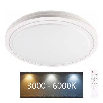 LED Stmívatelné koupelnové stropní svítidlo MARIAN LED/72W/230V pr. 48 cm 3000-6000K IP44 + dálkové ovládání