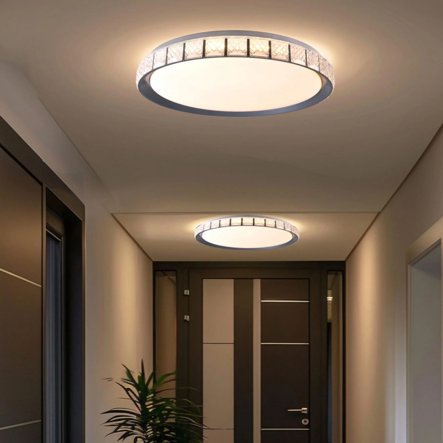 LED Stmívatelné koupelnové stropní svítidlo NINA LED/72W/230V pr. 49 cm 3000-6000K IP44 + dálkové ovládání