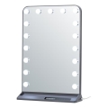 LED Stmívatelné make-up zrcadlo HOLLYWOOD LED/18W/230V 3000/4200/6000K šedá