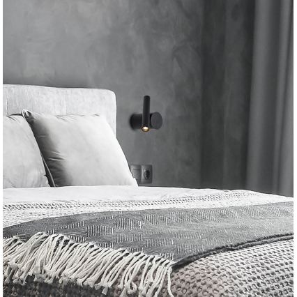 LED Stmívatelné nástěnné bodové svítidlo PLANET LED/4W/230V černá