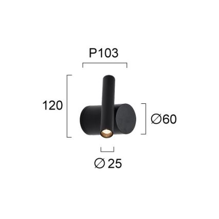 LED Stmívatelné nástěnné bodové svítidlo PLANET LED/4W/230V černá