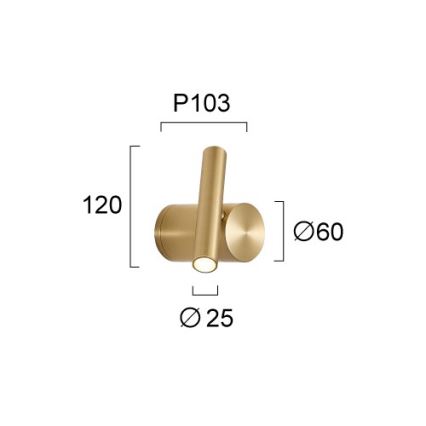 LED Stmívatelné nástěnné bodové svítidlo PLANET LED/4W/230V zlatá