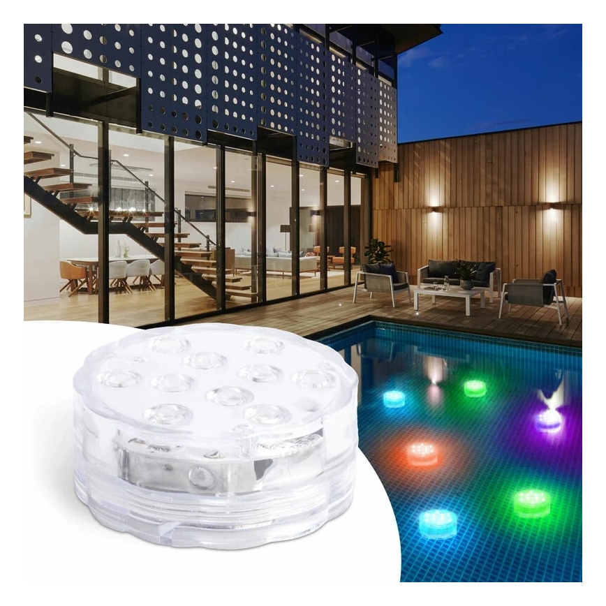 LED Stmívatelné osvětlení do bazénu LED/3xAAA IP68 + dálkové ovládání