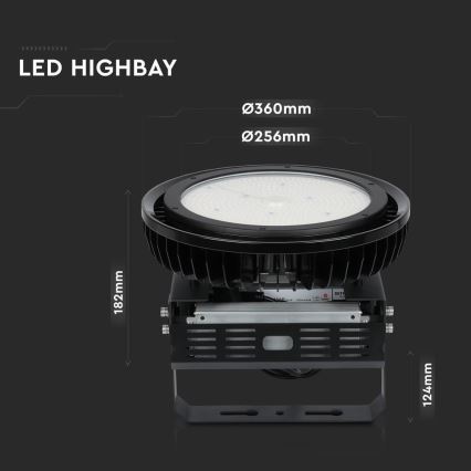 LED Stmívatelné průmyslové svítidlo High Bay LED/500W/230V 4000K IP65 černá