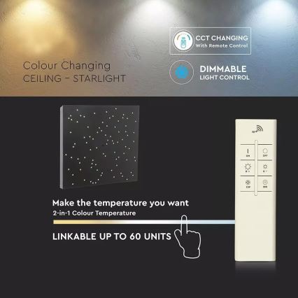 LED Stmívatelné stropní svítidlo 1xLED/8W/230V 30x30 cm + dálkové ovládání