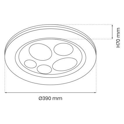 LED Stmívatelné stropní svítidlo BUBBLES LED/48W/230V + dálkové ovládání