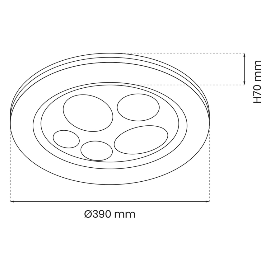 LED Stmívatelné stropní svítidlo BUBBLES LED/48W/230V + dálkové ovládání