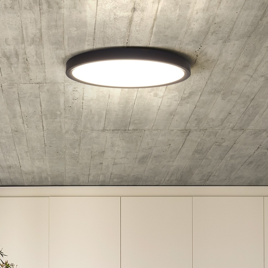 LED Stmívatelné stropní svítidlo ESTELA LED/36W/230V pr.30 cm černá + dálkové ovládání