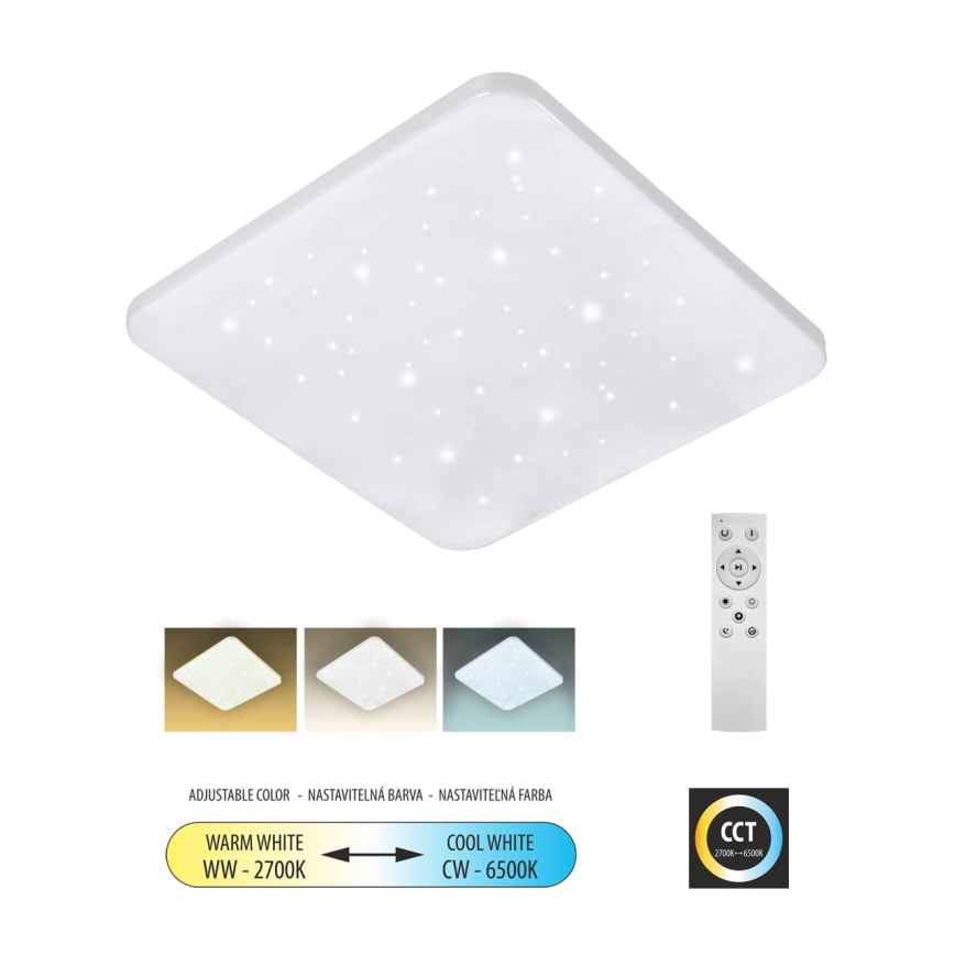 LED Stmívatelné stropní svítidlo FLORA LED/60W/230V 2700-6500K 53x53 cm +dálkové ovládání