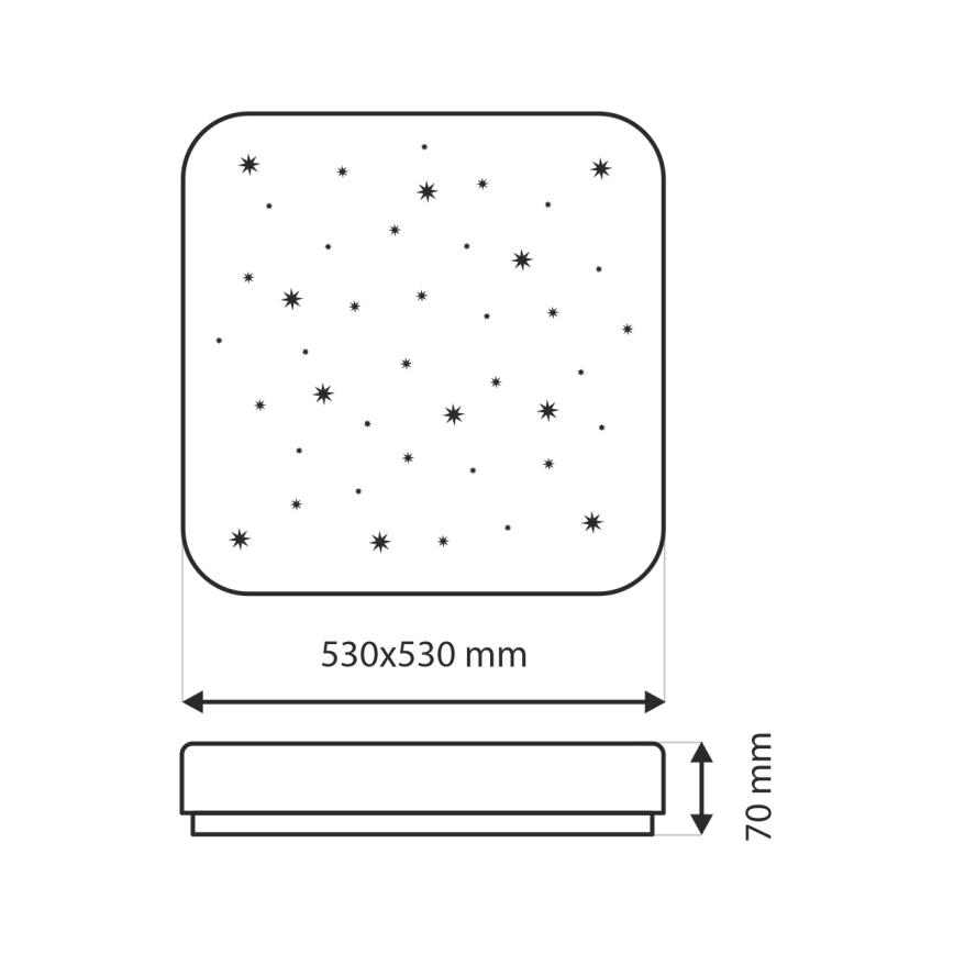 LED Stmívatelné stropní svítidlo FLORA LED/60W/230V 2700-6500K 53x53 cm +dálkové ovládání