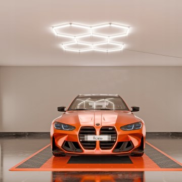 LED Stmívatelné stropní svítidlo HEXAGON LED/192W/85-265V 5000K 160x221 cm CRI 90 IP54 bílá