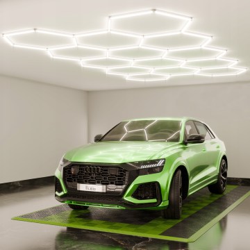 LED Stmívatelné stropní svítidlo HEXAGON LED/570W/85-265V 5000K 522x298 cm CRI 90 IP54 bílá
