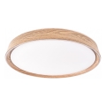 LED Stmívatelné stropní svítidlo ILVI LED/30W/230V 2700-6500K pr. 40 cm dekor dřeva + dálkové ovládání