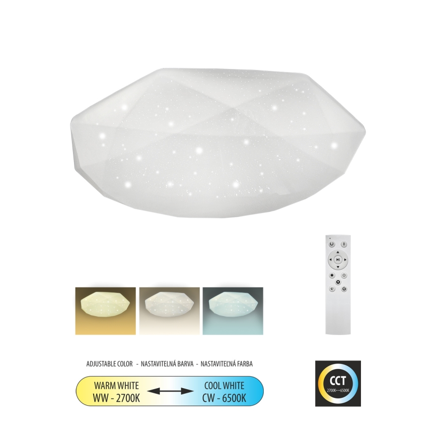 LED Stmívatelné stropní svítidlo INDUS LED/60W/230V 2700-6500K pr. 58 cm + dálkové ovládání