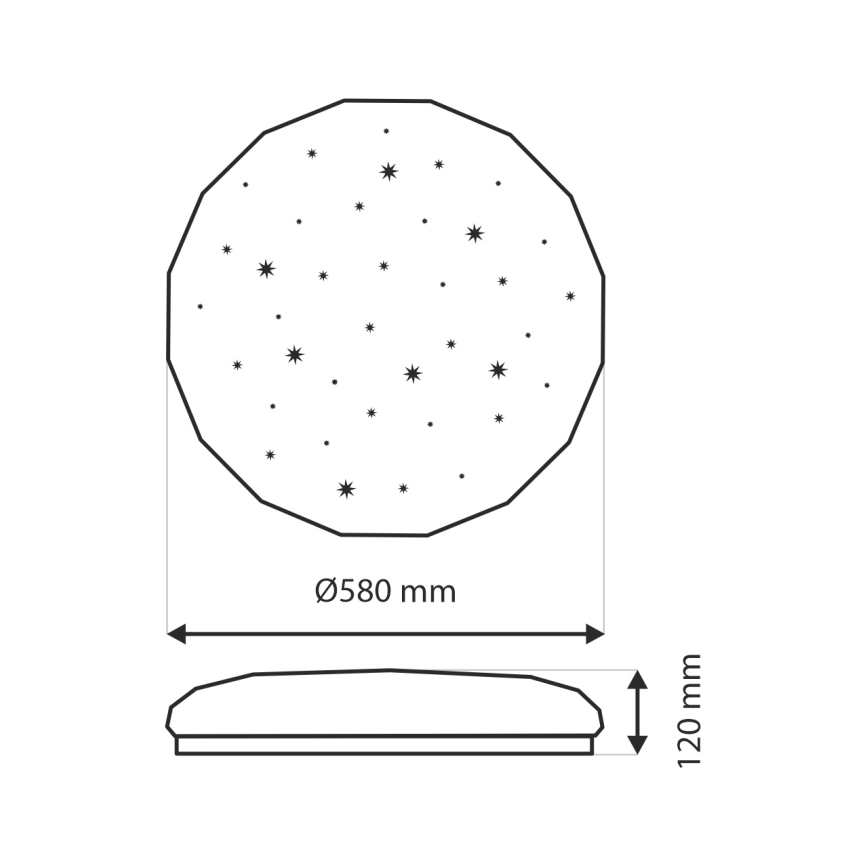 LED Stmívatelné stropní svítidlo INDUS LED/60W/230V 2700-6500K pr. 58 cm + dálkové ovládání