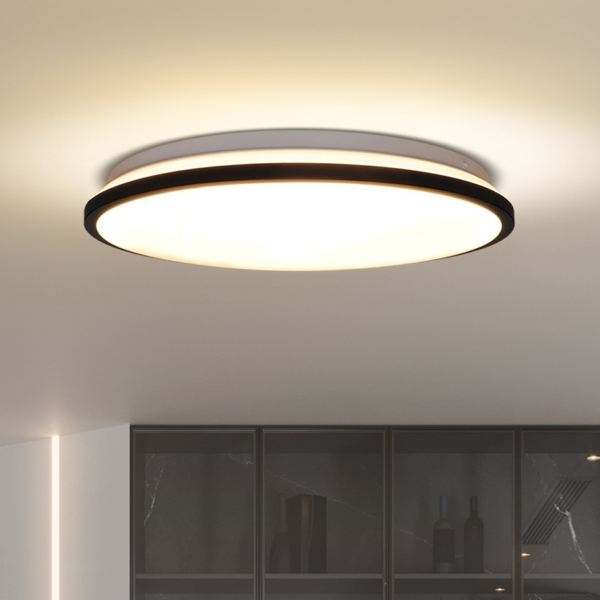 LED Stmívatelné stropní svítidlo JAMIL LED/48W/230V 3000-6500K černá + dálkové ovládání