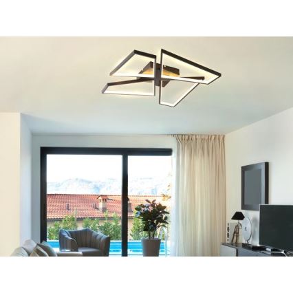 LED Stmívatelné stropní svítidlo LED/115W/230V 3000-6500K černá + dálkové ovládání