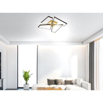 LED Stmívatelné stropní svítidlo LED/115W/230V 3000-6500K hnědá/černá + dálkové ovládání